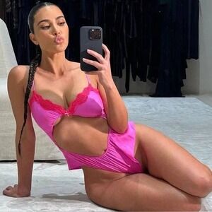 SKIMS‎ Lace-Trimmed Silk Teddy